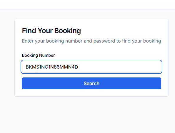 Manage booking page