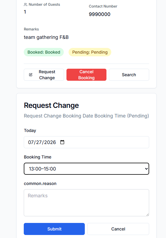 Change request form